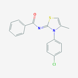 molecular formula C17H13ClN2OS B377745 (Z)-N-(3-(4-chlorophenyl)-4-methylthiazol-2(3H)-ylidene)benzamide CAS No. 1011794-17-4