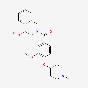 N-benzyl-N-(2-hydroxyethyl)-3-methoxy-4-[(1-methyl-4-piperidinyl)oxy]benzamide