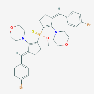 molecular formula C33H37Br2N2O3PS B377746 O-methyl bis[3-(4-bromobenzylidene)-2-(4-morpholinyl)-1-cyclopenten-1-yl]phosphinothioate 