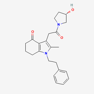 3-{2-[(3S)-3-hydroxy-1-pyrrolidinyl]-2-oxoethyl}-2-methyl-1-(2-phenylethyl)-1,5,6,7-tetrahydro-4H-indol-4-one