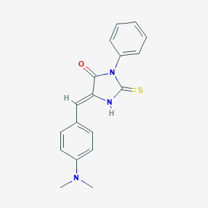 molecular formula C18H17N3OS B377750 5-[4-(Dimethylamino)benzylidene]-3-phenyl-2-thioxo-4-imidazolidinone CAS No. 301343-54-4