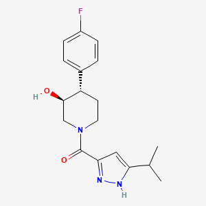 [(3S,4S)-4-(4-fluorophenyl)-3-hydroxypiperidin-1-yl]-(5-propan-2-yl-1H-pyrazol-3-yl)methanone