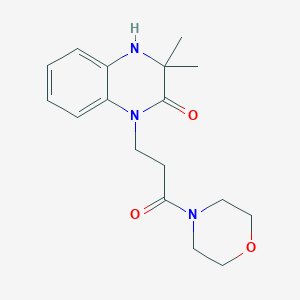 molecular formula C17H23N3O3 B377755 3,3-dimethyl-1-[3-(4-morpholinyl)-3-oxopropyl]-3,4-dihydro-2(1H)-quinoxalinone CAS No. 314040-25-0