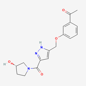 1-[3-[[3-[(3S)-3-hydroxypyrrolidine-1-carbonyl]-1H-pyrazol-5-yl]methoxy]phenyl]ethanone