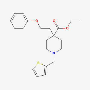 ethyl 4-(2-phenoxyethyl)-1-(2-thienylmethyl)-4-piperidinecarboxylate