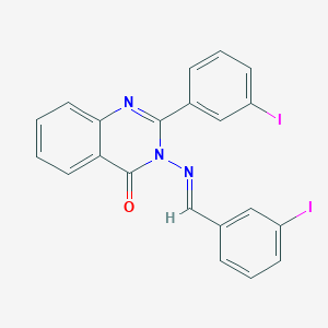 molecular formula C21H13I2N3O B377760 3-[(3-iodobenzylidene)amino]-2-(3-iodophenyl)-4(3H)-quinazolinone 