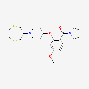 1-(1,4-dithiepan-6-yl)-4-[5-methoxy-2-(1-pyrrolidinylcarbonyl)phenoxy]piperidine