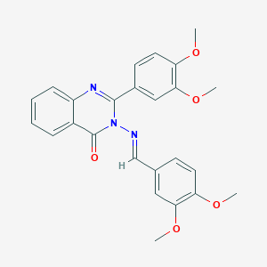 molecular formula C25H23N3O5 B377762 3-[(3,4-dimethoxybenzylidene)amino]-2-(3,4-dimethoxyphenyl)-4(3H)-quinazolinone 