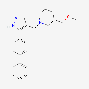 3-(methoxymethyl)-1-[[5-(4-phenylphenyl)-1H-pyrazol-4-yl]methyl]piperidine