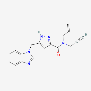 5-(benzimidazol-1-ylmethyl)-N-prop-2-enyl-N-prop-2-ynyl-1H-pyrazole-3-carboxamide