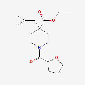 Ethyl 4-(cyclopropylmethyl)-1-(oxolane-2-carbonyl)piperidine-4-carboxylate