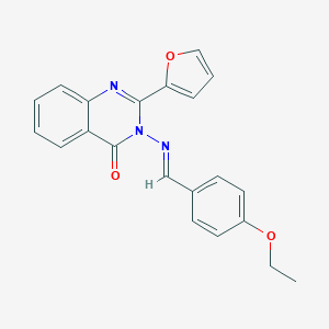 molecular formula C21H17N3O3 B377768 3-[(4-ethoxybenzylidene)amino]-2-(2-furyl)-4(3H)-quinazolinone 