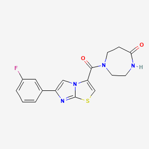 1-{[6-(3-fluorophenyl)imidazo[2,1-b][1,3]thiazol-3-yl]carbonyl}-1,4-diazepan-5-one