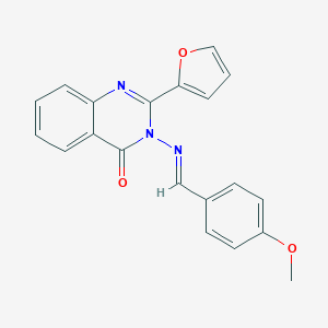 molecular formula C20H15N3O3 B377772 2-(2-furyl)-3-[(4-methoxybenzylidene)amino]-4(3H)-quinazolinone 