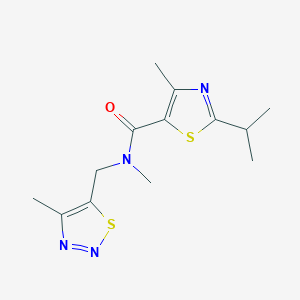 2-isopropyl-N,4-dimethyl-N-[(4-methyl-1,2,3-thiadiazol-5-yl)methyl]-1,3-thiazole-5-carboxamide