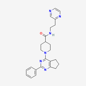 1-(2-phenyl-6,7-dihydro-5H-cyclopenta[d]pyrimidin-4-yl)-N-[2-(2-pyrazinyl)ethyl]-4-piperidinecarboxamide