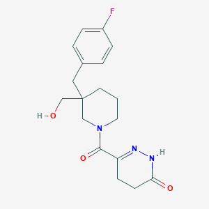 6-{[3-(4-fluorobenzyl)-3-(hydroxymethyl)-1-piperidinyl]carbonyl}-4,5-dihydro-3(2H)-pyridazinone