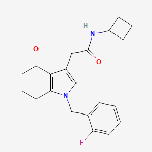 N-cyclobutyl-2-[1-(2-fluorobenzyl)-2-methyl-4-oxo-4,5,6,7-tetrahydro-1H-indol-3-yl]acetamide