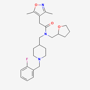 2-(3,5-dimethyl-4-isoxazolyl)-N-{[1-(2-fluorobenzyl)-4-piperidinyl]methyl}-N-(tetrahydro-2-furanylmethyl)acetamide