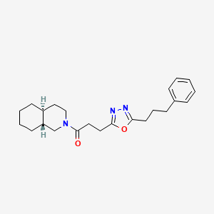 (4aS*,8aR*)-2-{3-[5-(3-phenylpropyl)-1,3,4-oxadiazol-2-yl]propanoyl}decahydroisoquinoline