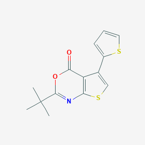 molecular formula C14H13NO2S2 B377780 2-tert-butyl-5-(2-thienyl)-4H-thieno[2,3-d][1,3]oxazin-4-one CAS No. 312945-46-3