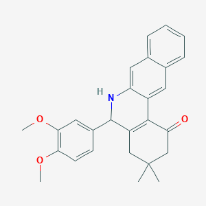 molecular formula C27H27NO3 B377781 5-(3,4-dimethoxyphenyl)-3,3-dimethyl-3,4,5,6-tetrahydrobenzo[b]phenanthridin-1(2H)-one 