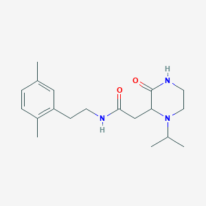 N-[2-(2,5-dimethylphenyl)ethyl]-2-(1-isopropyl-3-oxopiperazin-2-yl)acetamide