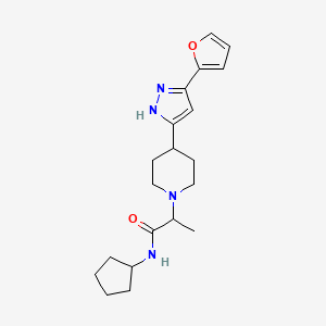 N-cyclopentyl-2-{4-[3-(2-furyl)-1H-pyrazol-5-yl]piperidin-1-yl}propanamide