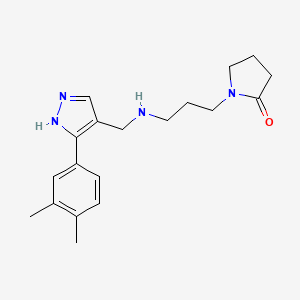 1-[3-[[5-(3,4-dimethylphenyl)-1H-pyrazol-4-yl]methylamino]propyl]pyrrolidin-2-one