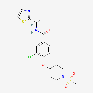 3-chloro-4-(1-methylsulfonylpiperidin-4-yl)oxy-N-[1-(1,3-thiazol-2-yl)ethyl]benzamide