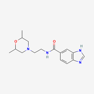 N-[2-(2,6-dimethyl-4-morpholinyl)ethyl]-1H-benzimidazole-5-carboxamide bis(trifluoroacetate)