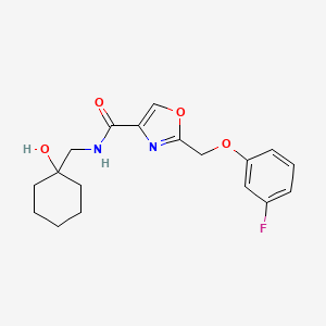 2-[(3-fluorophenoxy)methyl]-N-[(1-hydroxycyclohexyl)methyl]-1,3-oxazole-4-carboxamide