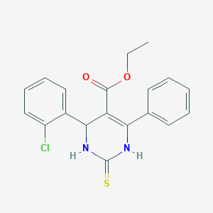 molecular formula C19H17ClN2O2S B377787 Ethyl 4-(2-chlorophenyl)-6-phenyl-2-thioxo-1,2,3,4-tetrahydropyrimidine-5-carboxylate CAS No. 300571-30-6