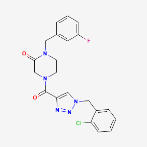 4-{[1-(2-chlorobenzyl)-1H-1,2,3-triazol-4-yl]carbonyl}-1-(3-fluorobenzyl)-2-piperazinone