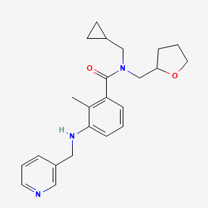 N-(cyclopropylmethyl)-2-methyl-3-[(pyridin-3-ylmethyl)amino]-N-(tetrahydrofuran-2-ylmethyl)benzamide