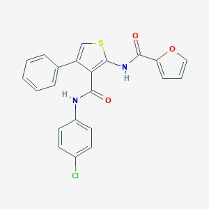 molecular formula C22H15ClN2O3S B377794 N-{3-[(4-chloroanilino)carbonyl]-4-phenyl-2-thienyl}-2-furamide CAS No. 333358-87-5