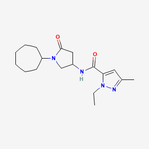 N-(1-cycloheptyl-5-oxo-3-pyrrolidinyl)-1-ethyl-3-methyl-1H-pyrazole-5-carboxamide