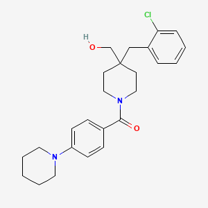 [4-[(2-Chlorophenyl)methyl]-4-(hydroxymethyl)piperidin-1-yl]-(4-piperidin-1-ylphenyl)methanone