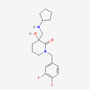 3-[(cyclopentylamino)methyl]-1-(3,4-difluorobenzyl)-3-hydroxy-2-piperidinone