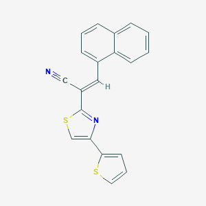 molecular formula C20H12N2S2 B377804 (E)-3-(萘-1-基)-2-(4-(噻吩-2-基)噻唑-2-基)丙烯腈 CAS No. 312758-24-0