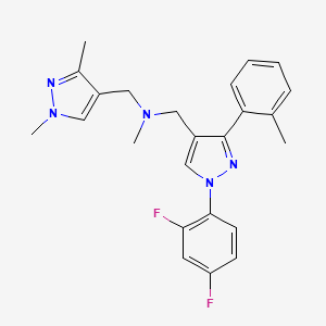 1-[1-(2,4-difluorophenyl)-3-(2-methylphenyl)-1H-pyrazol-4-yl]-N-[(1,3-dimethyl-1H-pyrazol-4-yl)methyl]-N-methylmethanamine