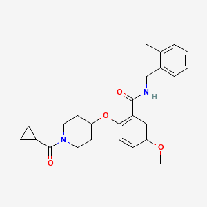 2-{[1-(cyclopropylcarbonyl)-4-piperidinyl]oxy}-5-methoxy-N-(2-methylbenzyl)benzamide