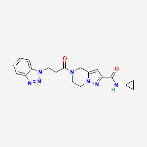 5-[3-(1H-1,2,3-benzotriazol-1-yl)propanoyl]-N-cyclopropyl-4,5,6,7-tetrahydropyrazolo[1,5-a]pyrazine-2-carboxamide