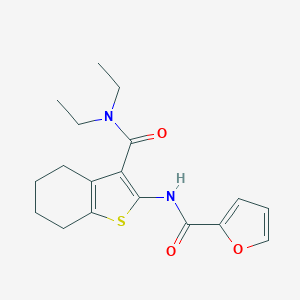 molecular formula C18H22N2O3S B377810 N-[3-(diethylcarbamoyl)-4,5,6,7-tetrahydro-1-benzothiophen-2-yl]furan-2-carboxamide 