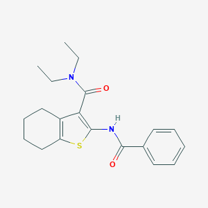 molecular formula C20H24N2O2S B377812 2-(benzoylamino)-N,N-diethyl-4,5,6,7-tetrahydro-1-benzothiophene-3-carboxamide 