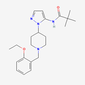 N-{1-[1-(2-ethoxybenzyl)-4-piperidinyl]-1H-pyrazol-5-yl}-2,2-dimethylpropanamide