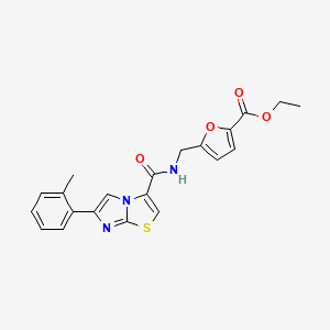 Ethyl 5-[[[6-(2-methylphenyl)imidazo[2,1-b][1,3]thiazole-3-carbonyl]amino]methyl]furan-2-carboxylate