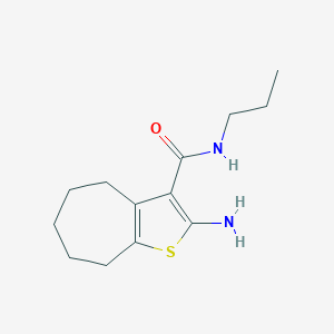 molecular formula C13H20N2OS B377821 2-amino-N-propyl-5,6,7,8-tetrahydro-4H-cyclohepta[b]thiophene-3-carboxamide 