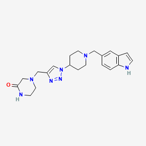 4-({1-[1-(1H-indol-5-ylmethyl)-4-piperidinyl]-1H-1,2,3-triazol-4-yl}methyl)-2-piperazinone bis(trifluoroacetate)