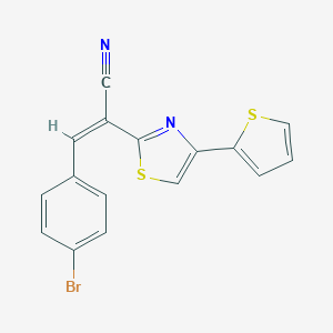 molecular formula C16H9BrN2S2 B377823 3-(4-Bromophenyl)-2-[4-(2-thienyl)-1,3-thiazol-2-yl]acrylonitrile 